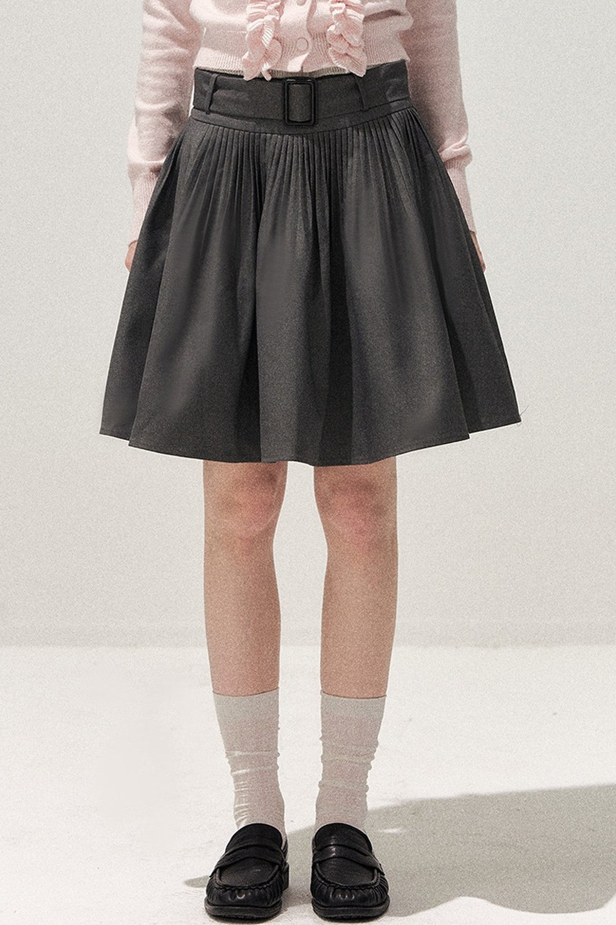 Gray Pleated Ballet Skirt