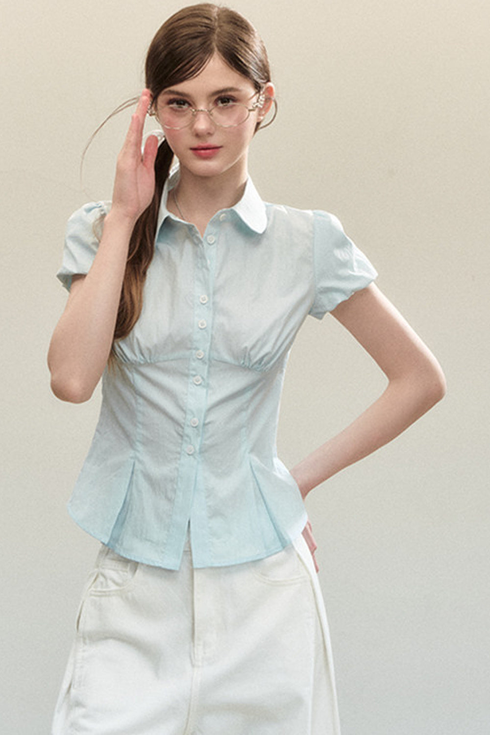 Blue Short-Sleeved Shirt
