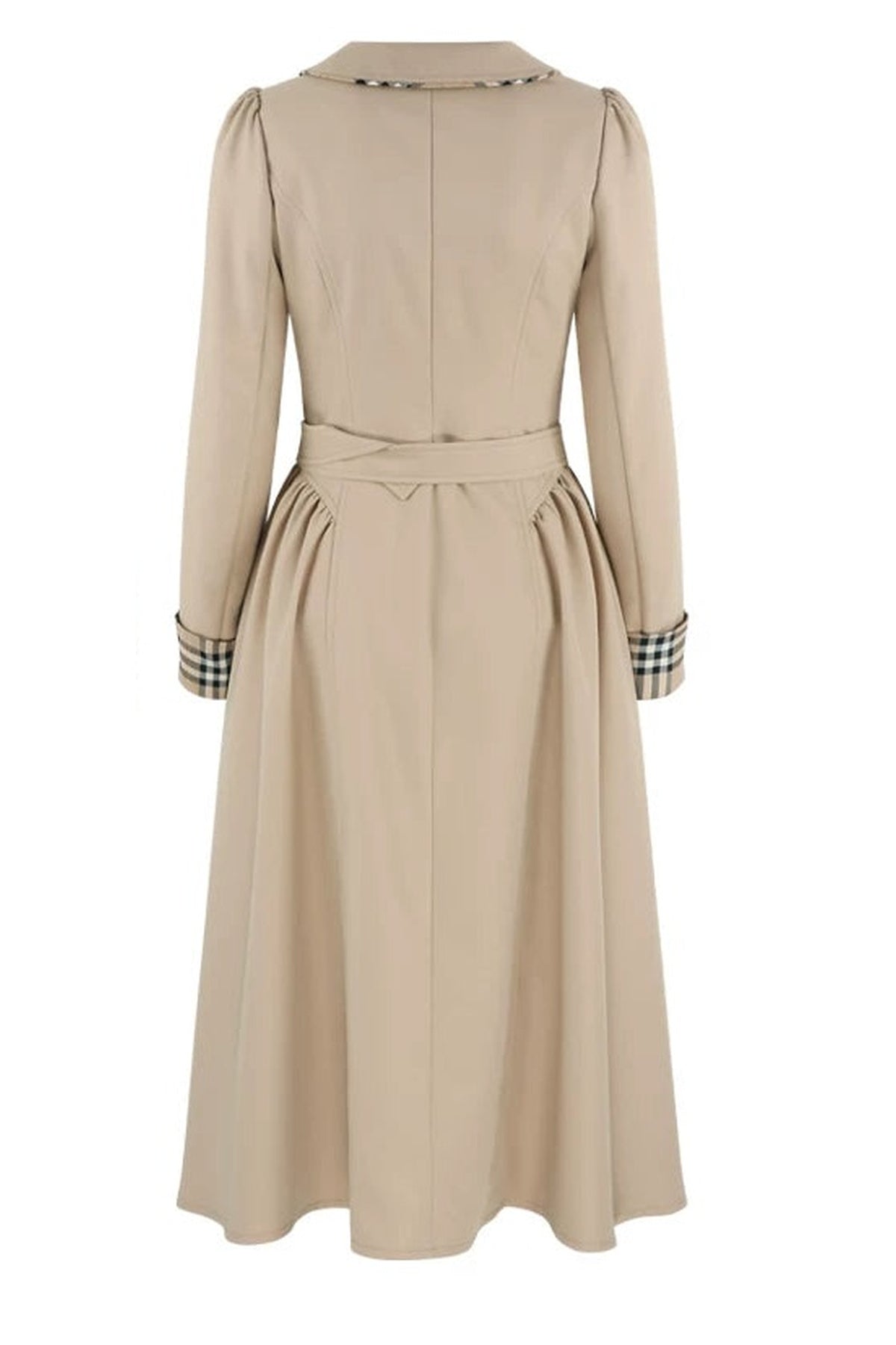 Long Sleeve Single-Breasted Trench Coat, Top and Skirt