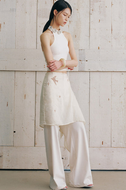Handmade Crochet Floral Collar Sleeveless Top