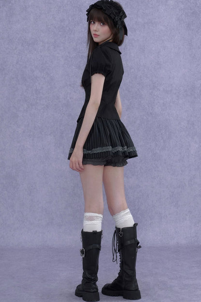 Dark Lolita Slimming Pumpkin Skirt Set
