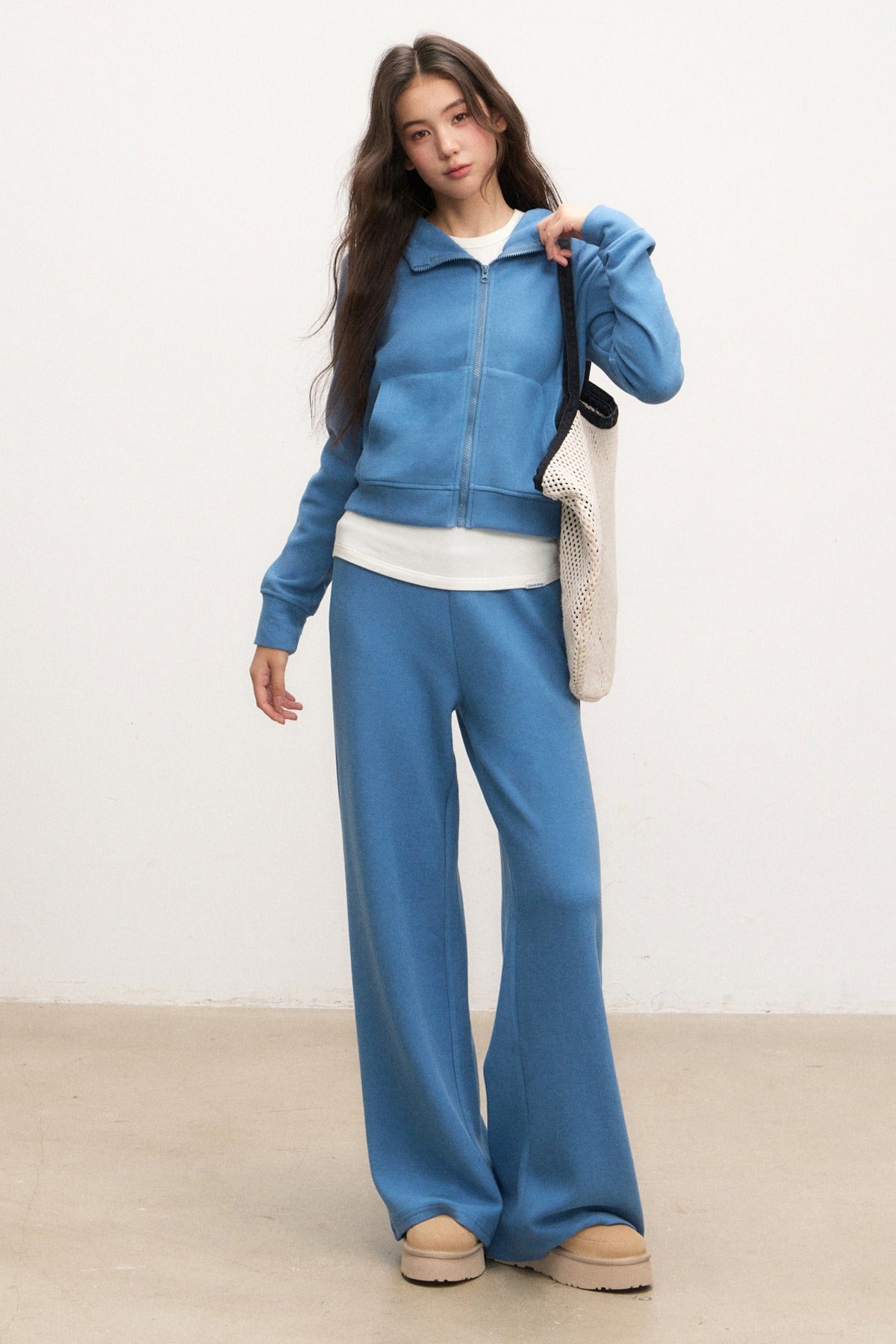 Zip Sweatshirt Jacket and Pants Set-Up