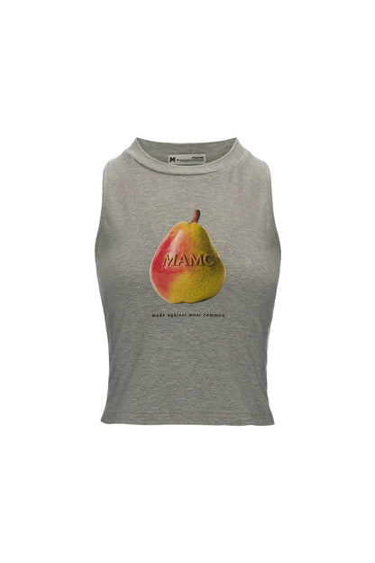 Retro Pear Print Sleeveless Vest