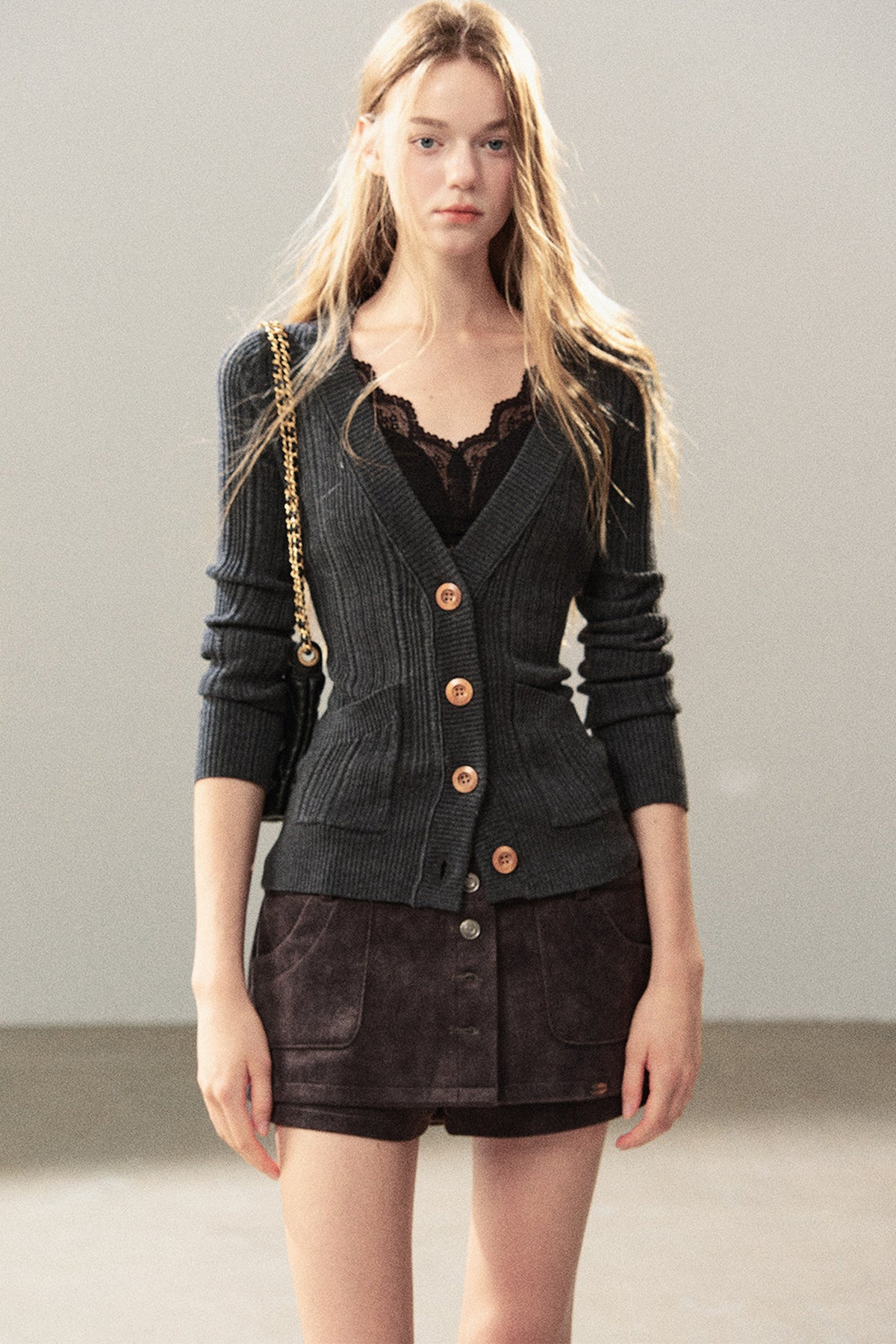 Wild Rose Knitted Cardigan And Vest Set