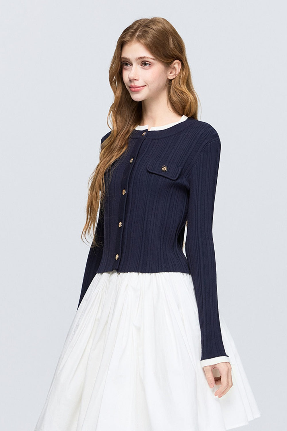 Pleated A-Line Midi Skirt