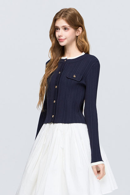 Pleated A-Line Midi Skirt
