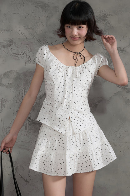 Star Print Shirt and Skirt Set-Up