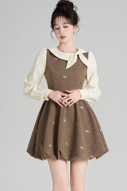 Layered-Look Floral Dress