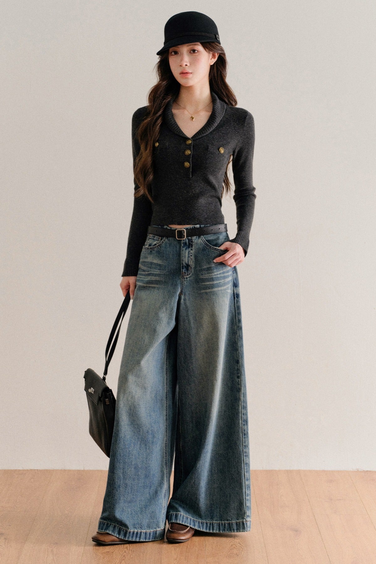 High-Waisted Wide-Leg Jeans