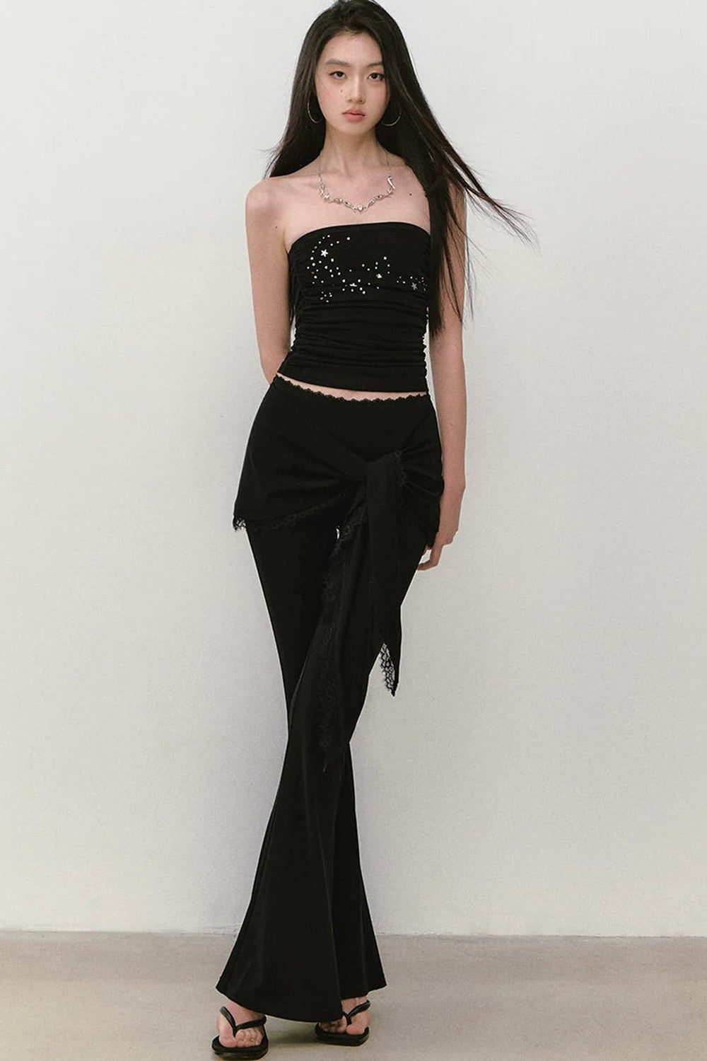 Star Beaded Pleated Bustier