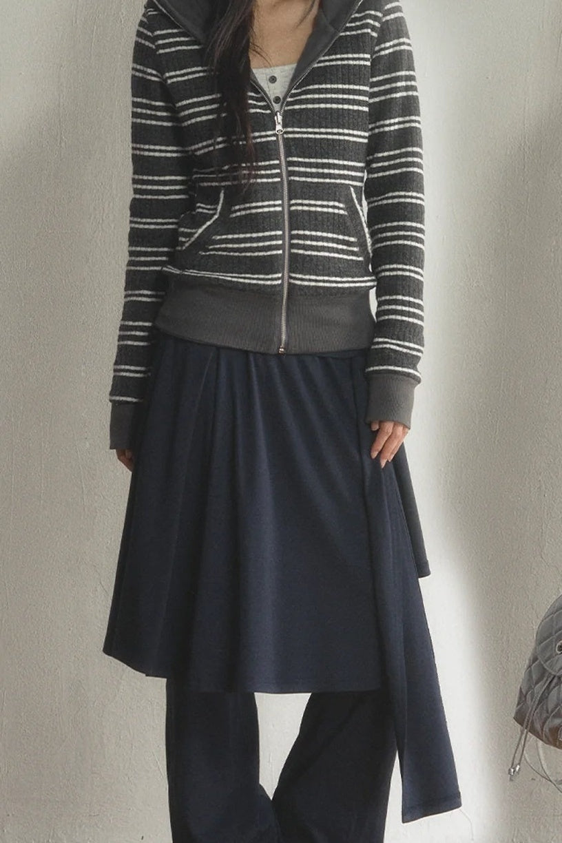 Reversible Striped Hooded Jacket and Pants Set-Up