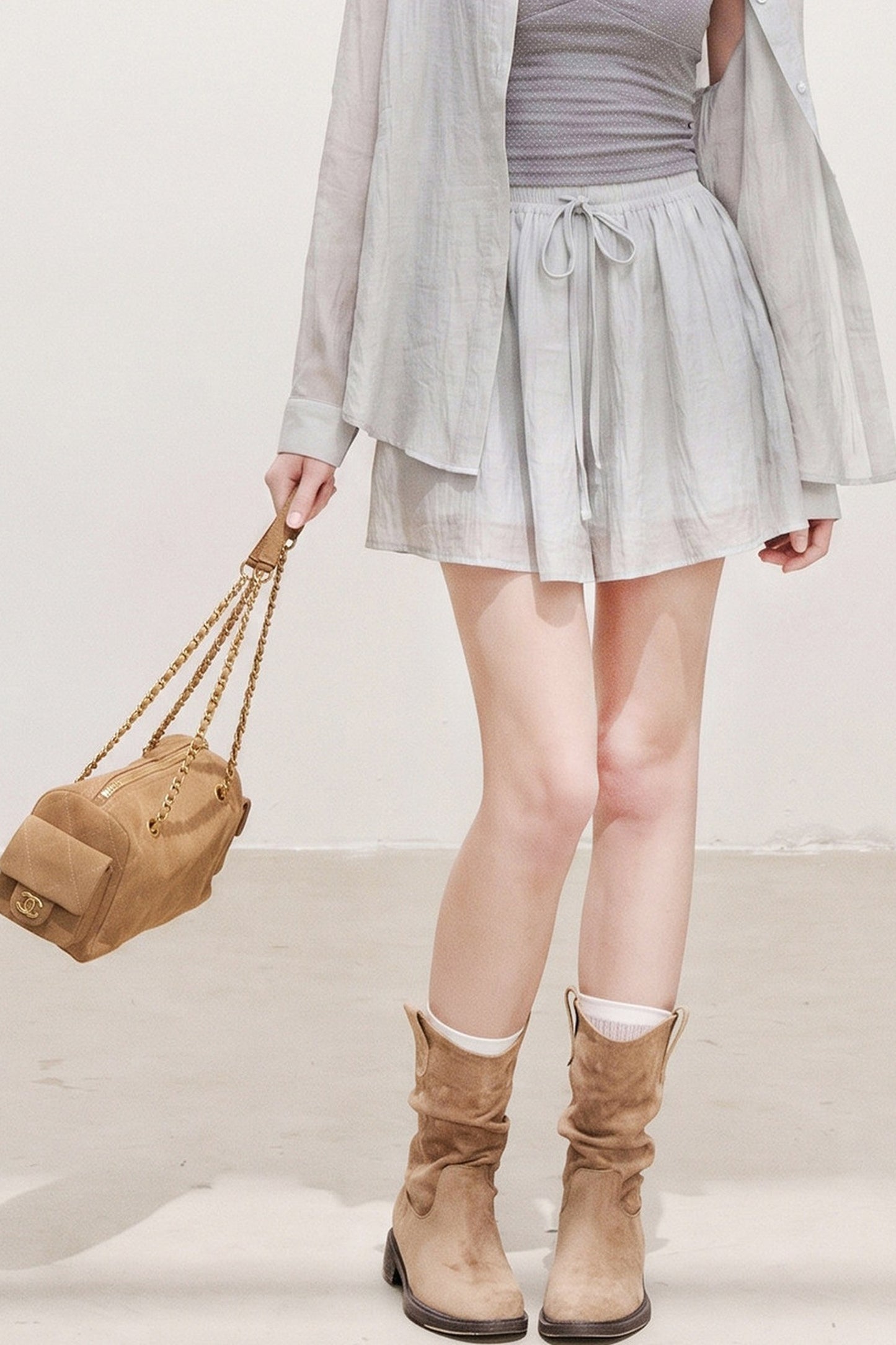 High-Waist-Camisole-Shirt-und-Rock-Set