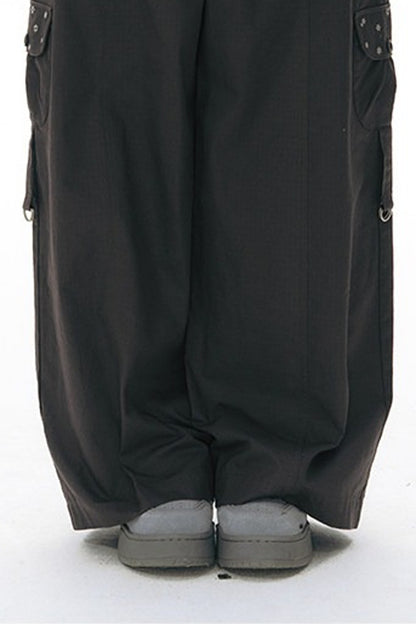 Foldable Hem Wide Leg Pants