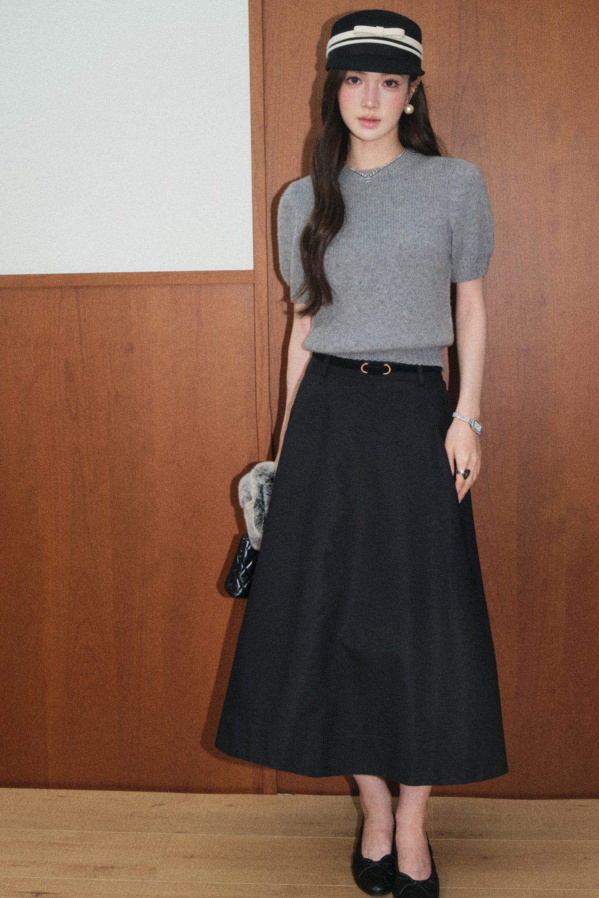 High-Waisted A-Line Skirt and Top Set-Up