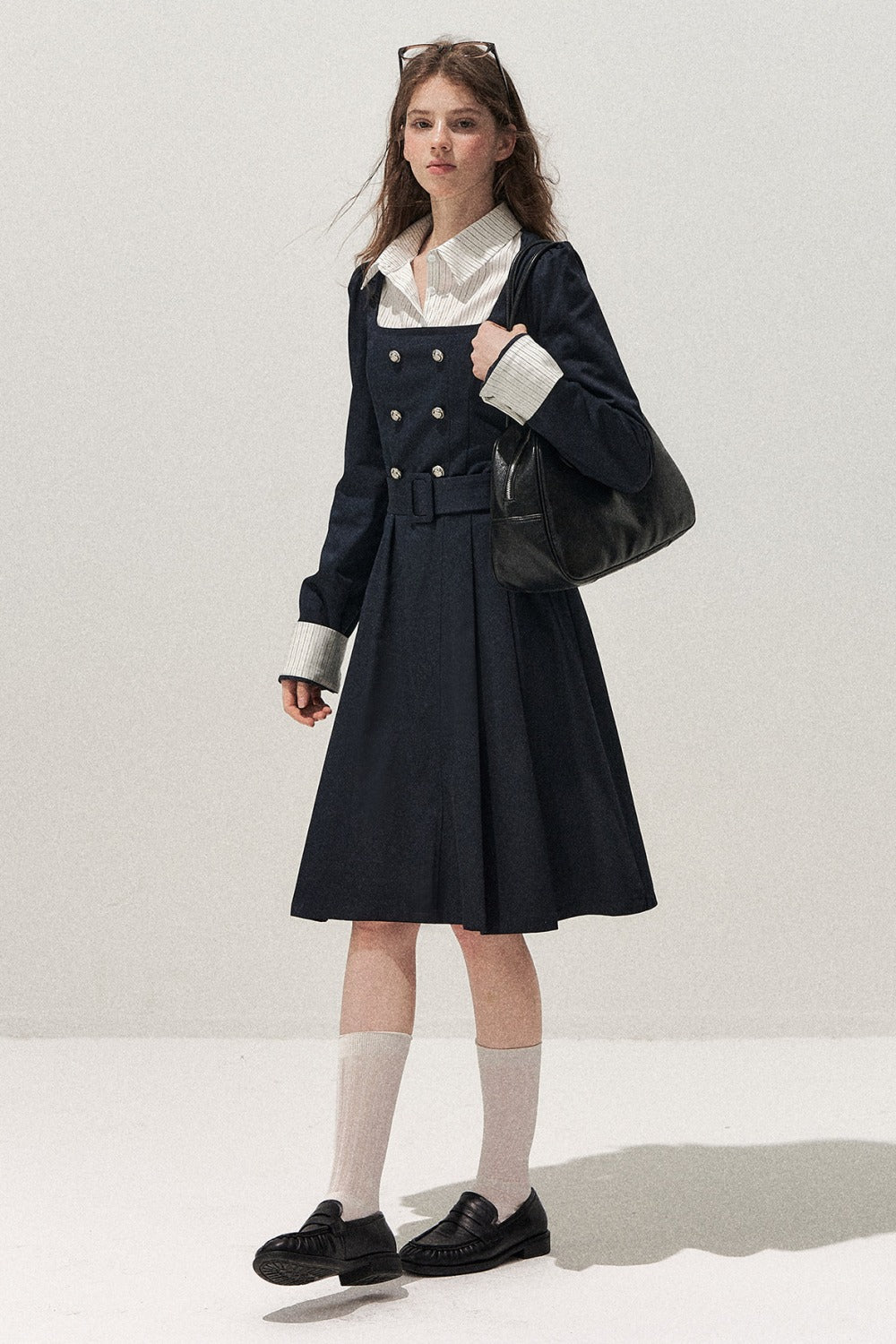 Retro Two-Piece Trench Dress