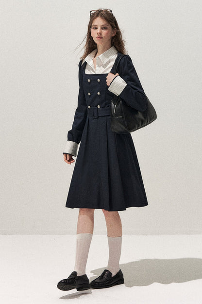 Retro Two-Piece Trench Dress