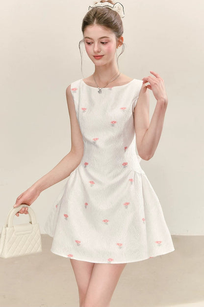Elegant White Vest Dress
