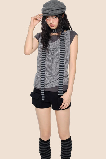 Vintage Scoop Neck Knit Top