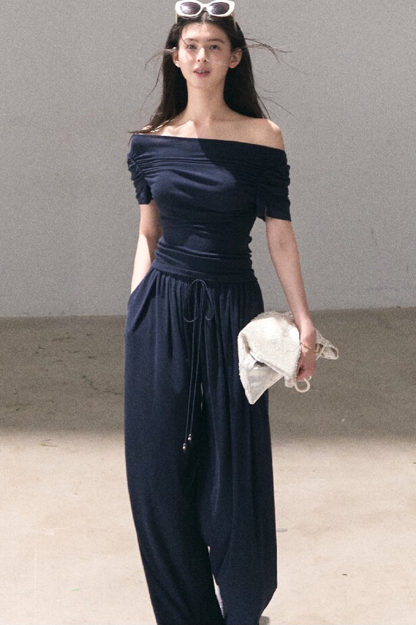 Lyocell Off-Shoulder Two-Piece Set-Up