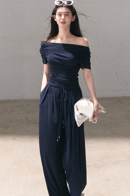 Lyocell Off-Shoulder Two-Piece Set-Up