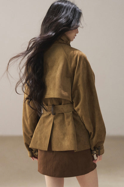 British Style Faux Suede Workwear Jacket