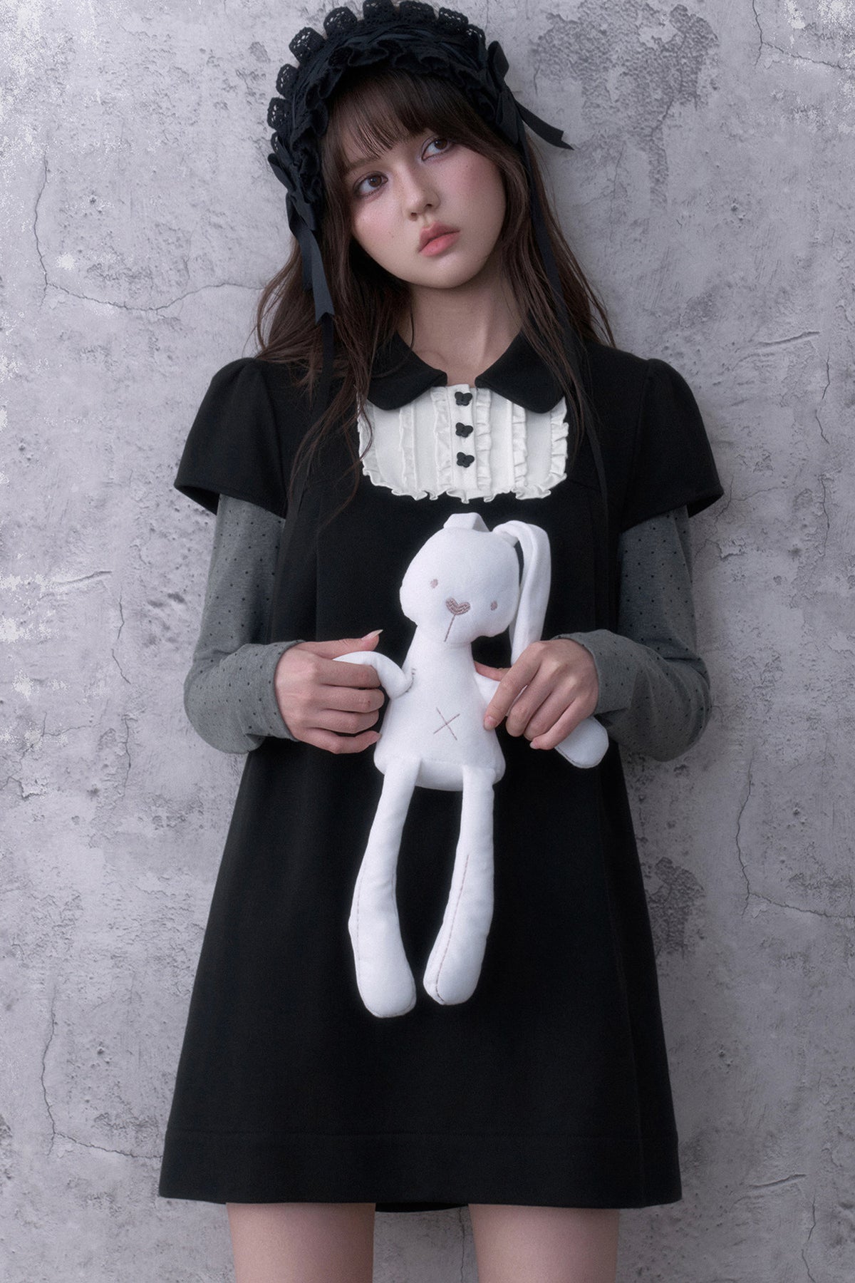 Ruffled Bib Doll Collar Dress