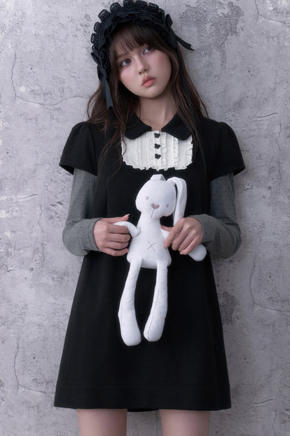Ruffled Bib Doll Collar Dress
