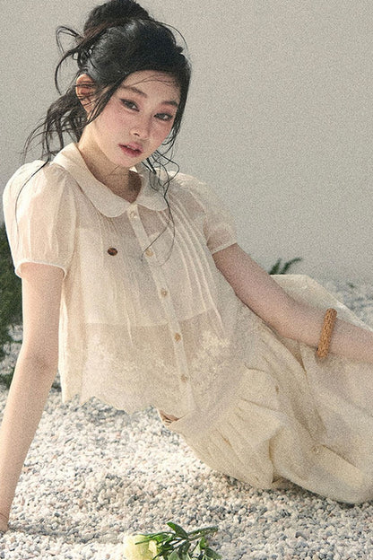 French Floral Lace Two-Piece Set