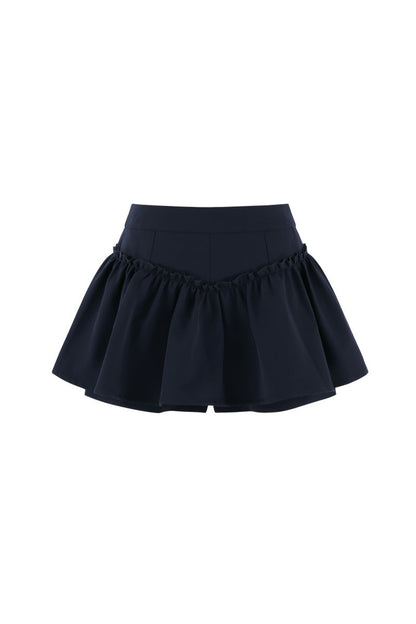 Doll Collar Drawstring Long-Sleeve Shirt and Skirt Set-Up