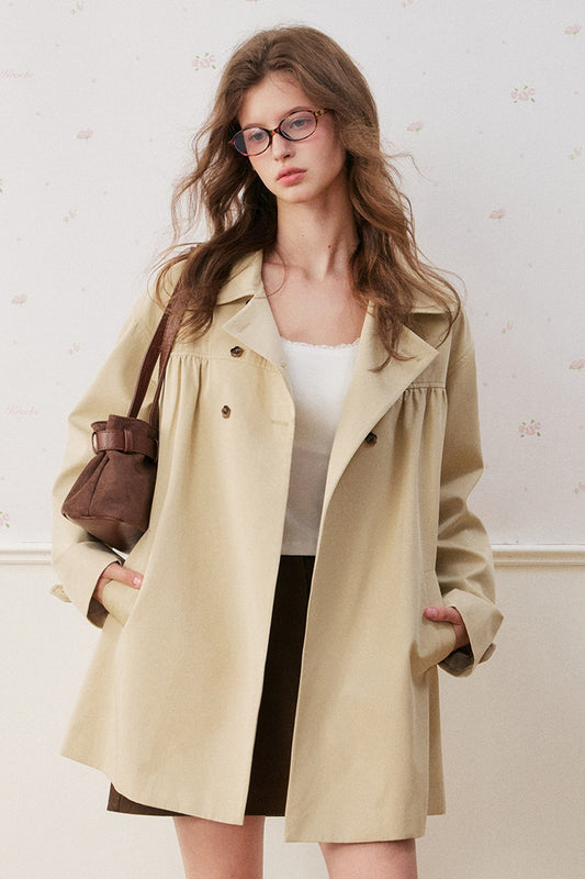 Collar Double-Breasted Trench Coat