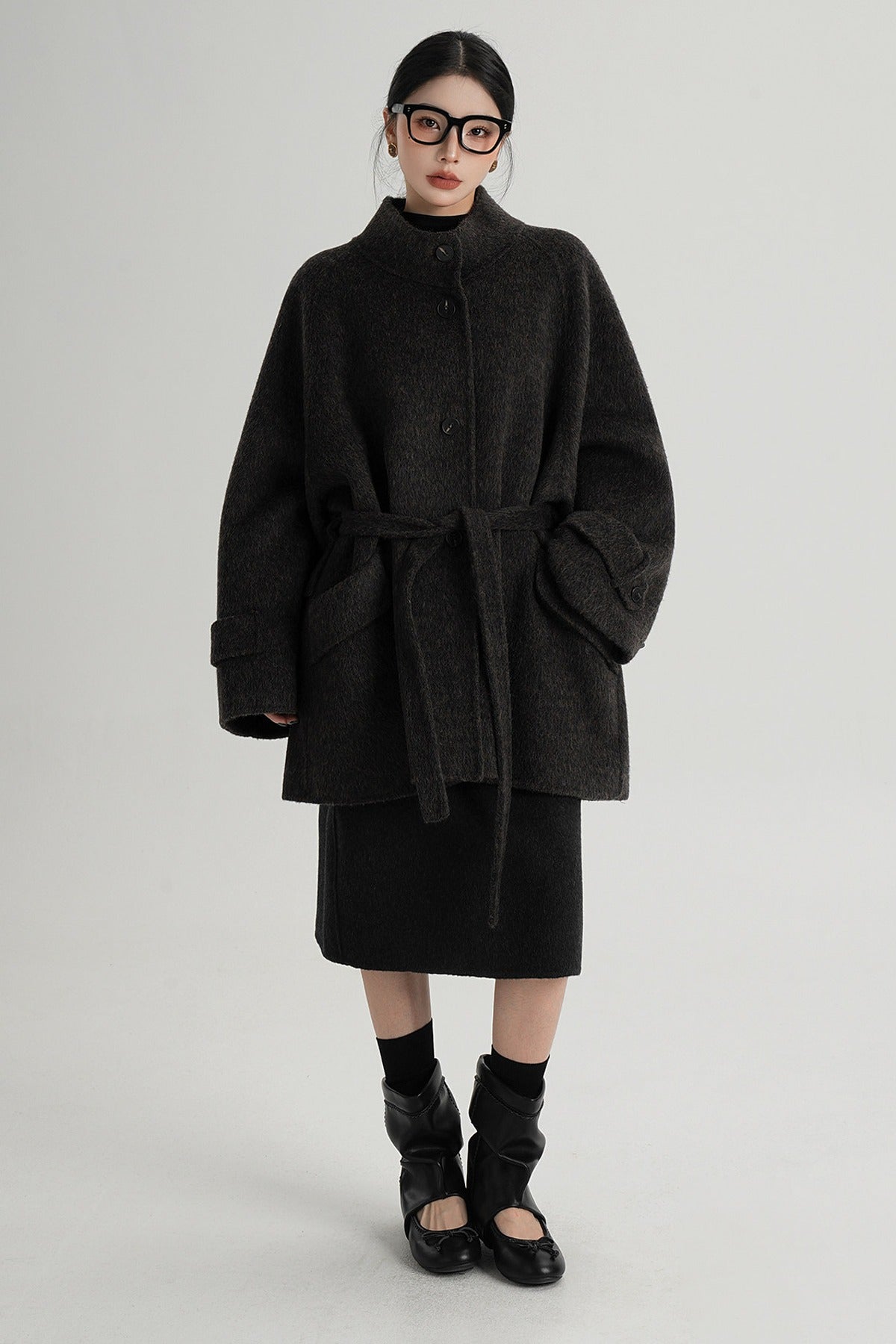 Mid-Length Double-Sided Wool Coat