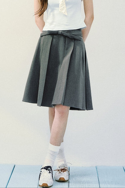 Asymmetrical Pleated Midi Skirt