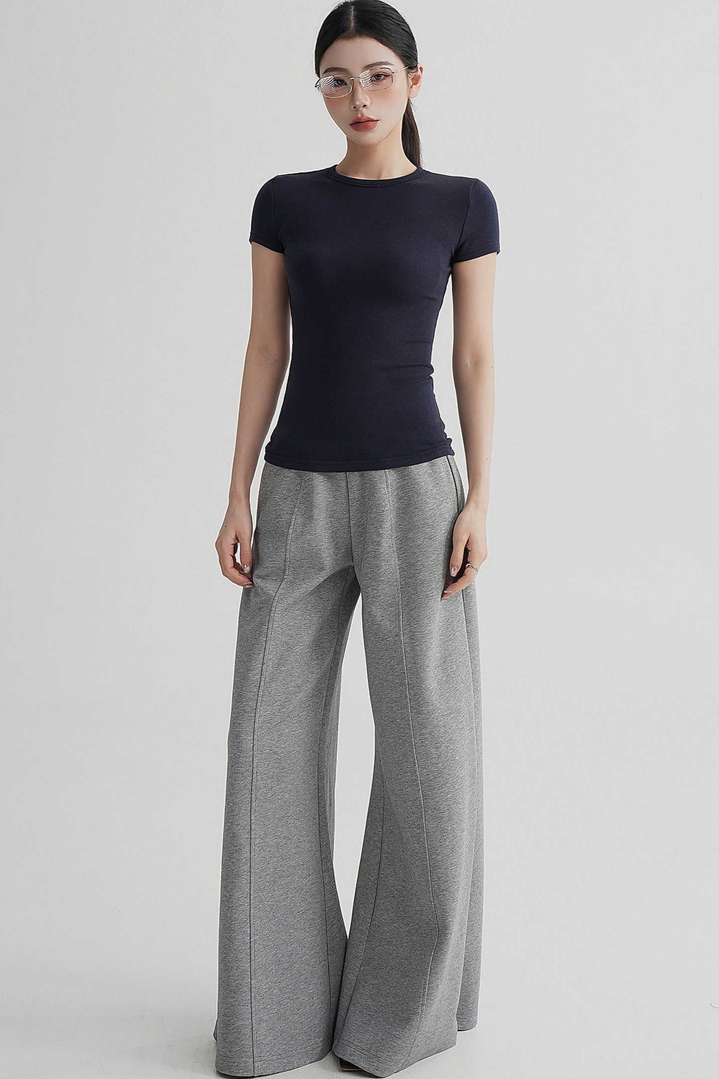 Pantaloni svasati eleganti a vita alta