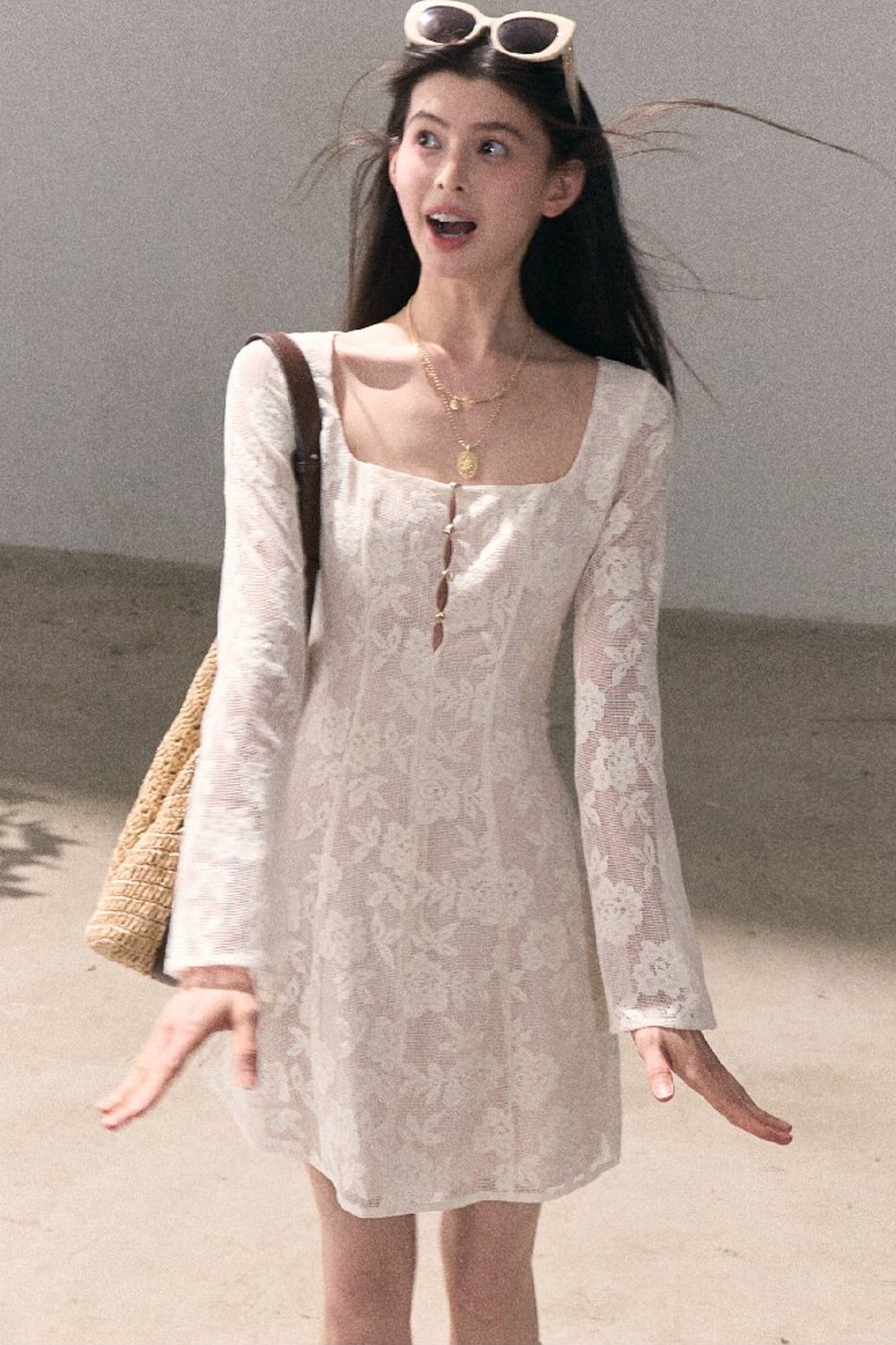French Lace Hollow-Out Dress