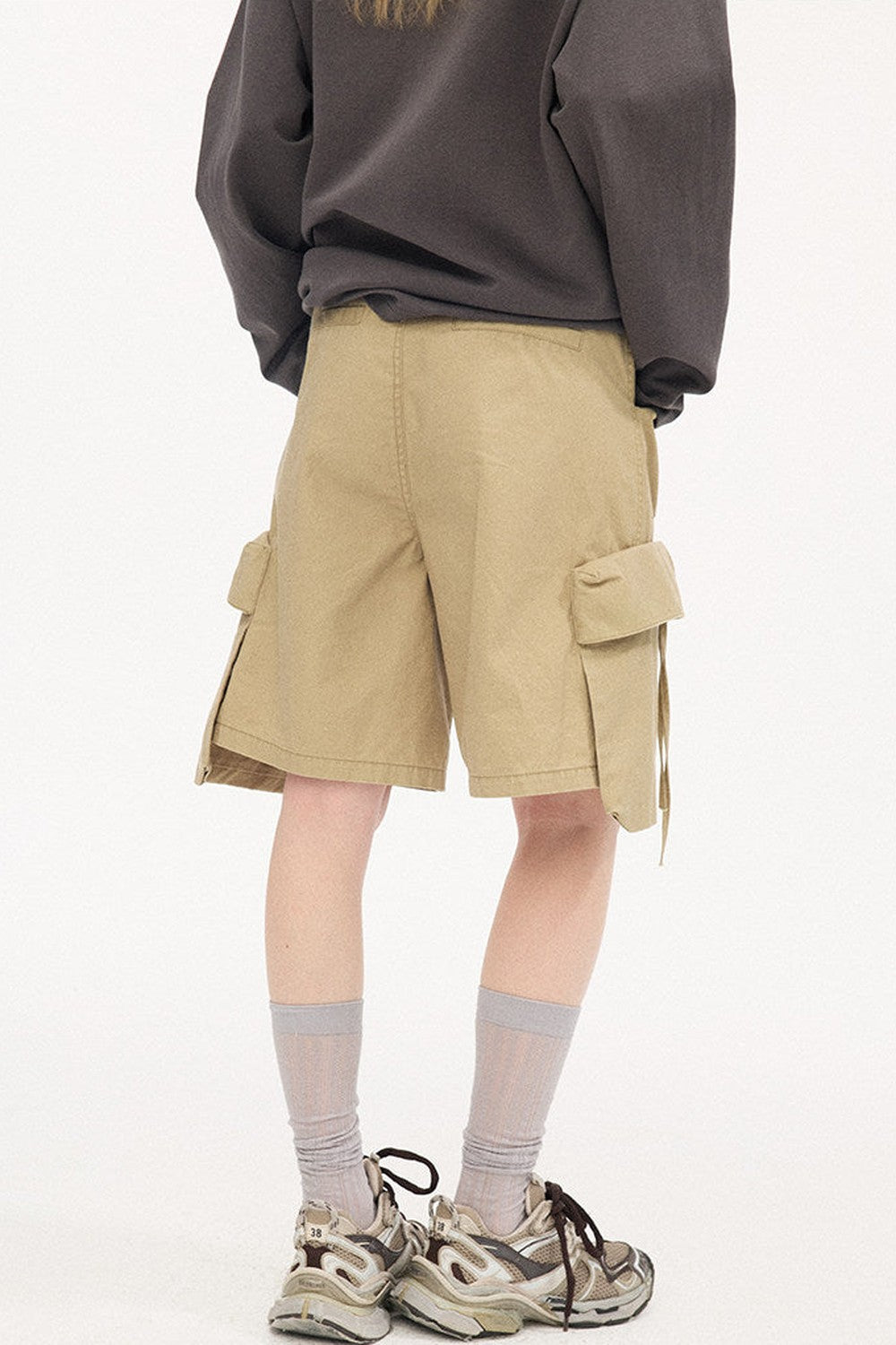Khaki Washed Pocket Shorts