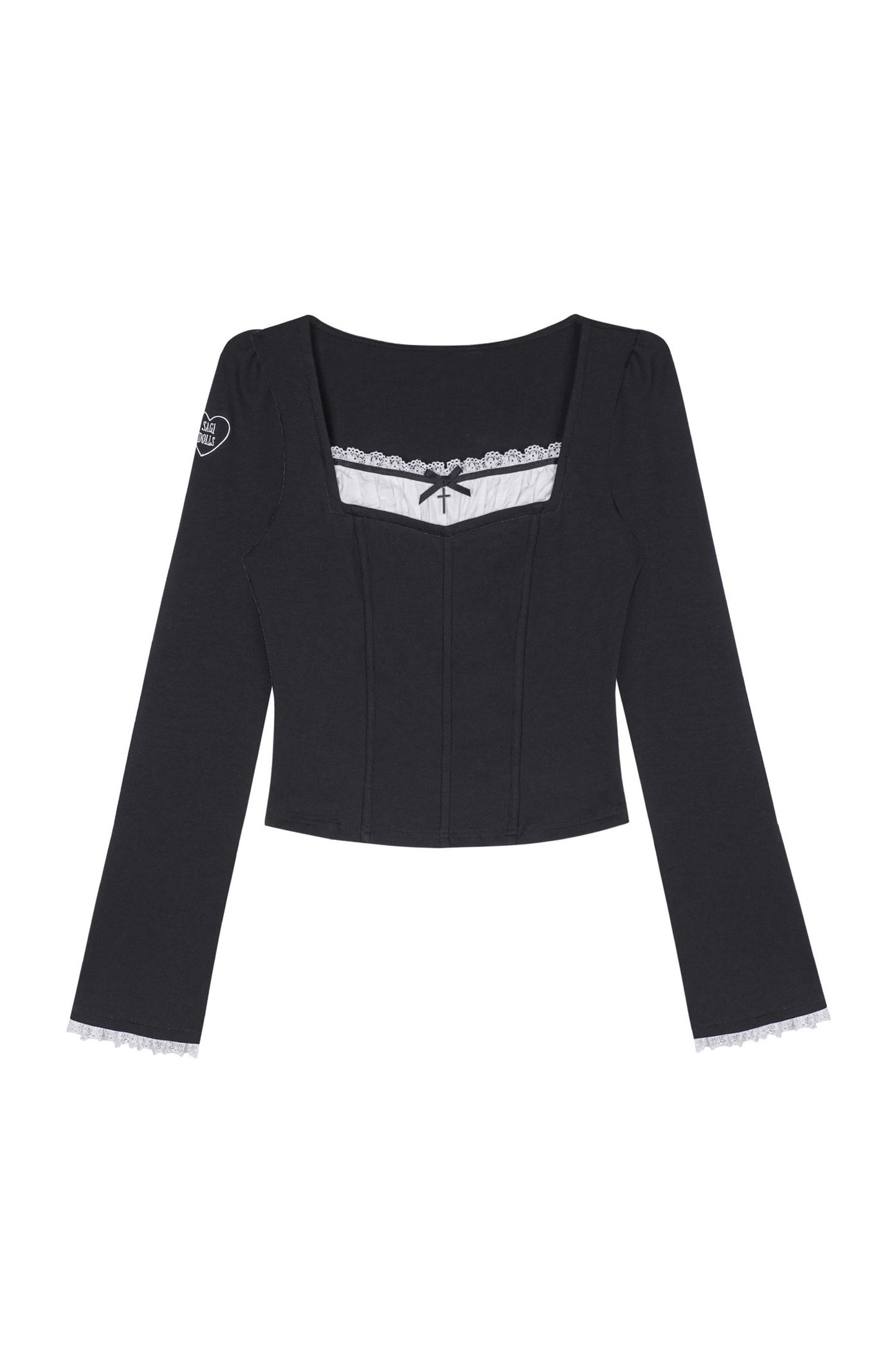 Black Faux Fishbone Slim-Fit T-Shirt
