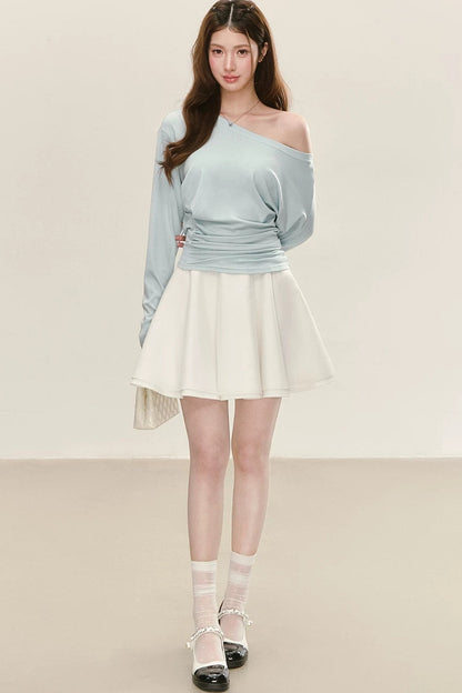 Elegant White Pleated Skirt
