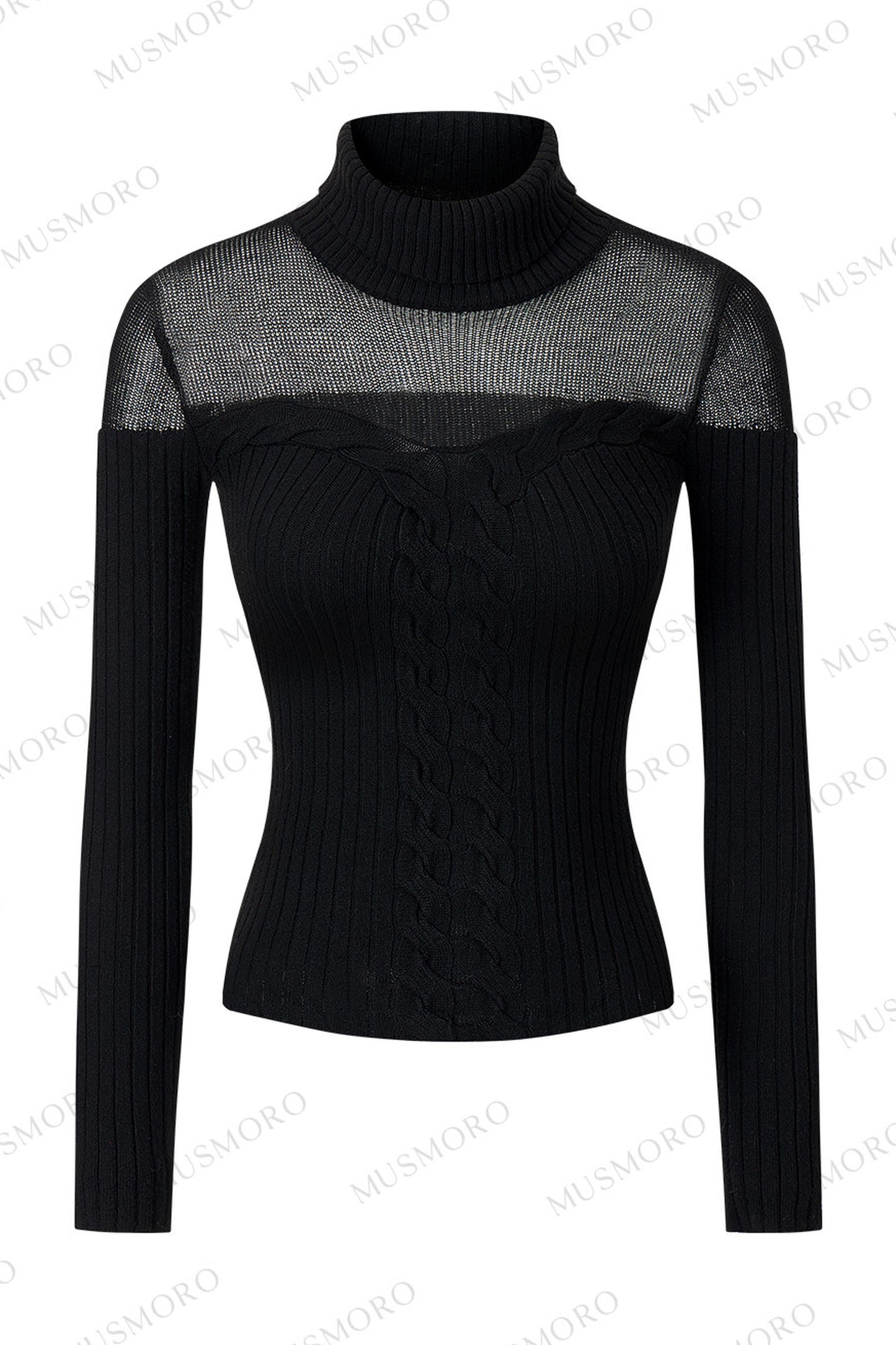 Wool Blend Hollow Knit Top
