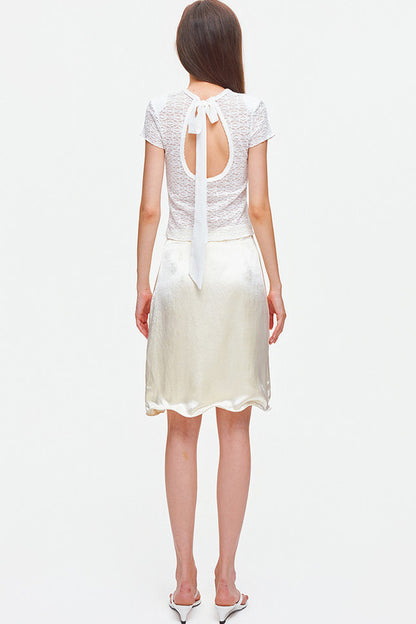 Textured Lace Short Sleeve Top
