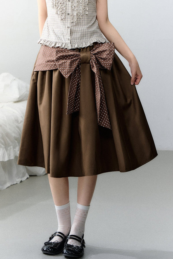 Polka Dot Retro Midi Skirt