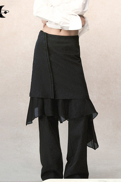 Detachable Ruffle Skirt and Trousers Set