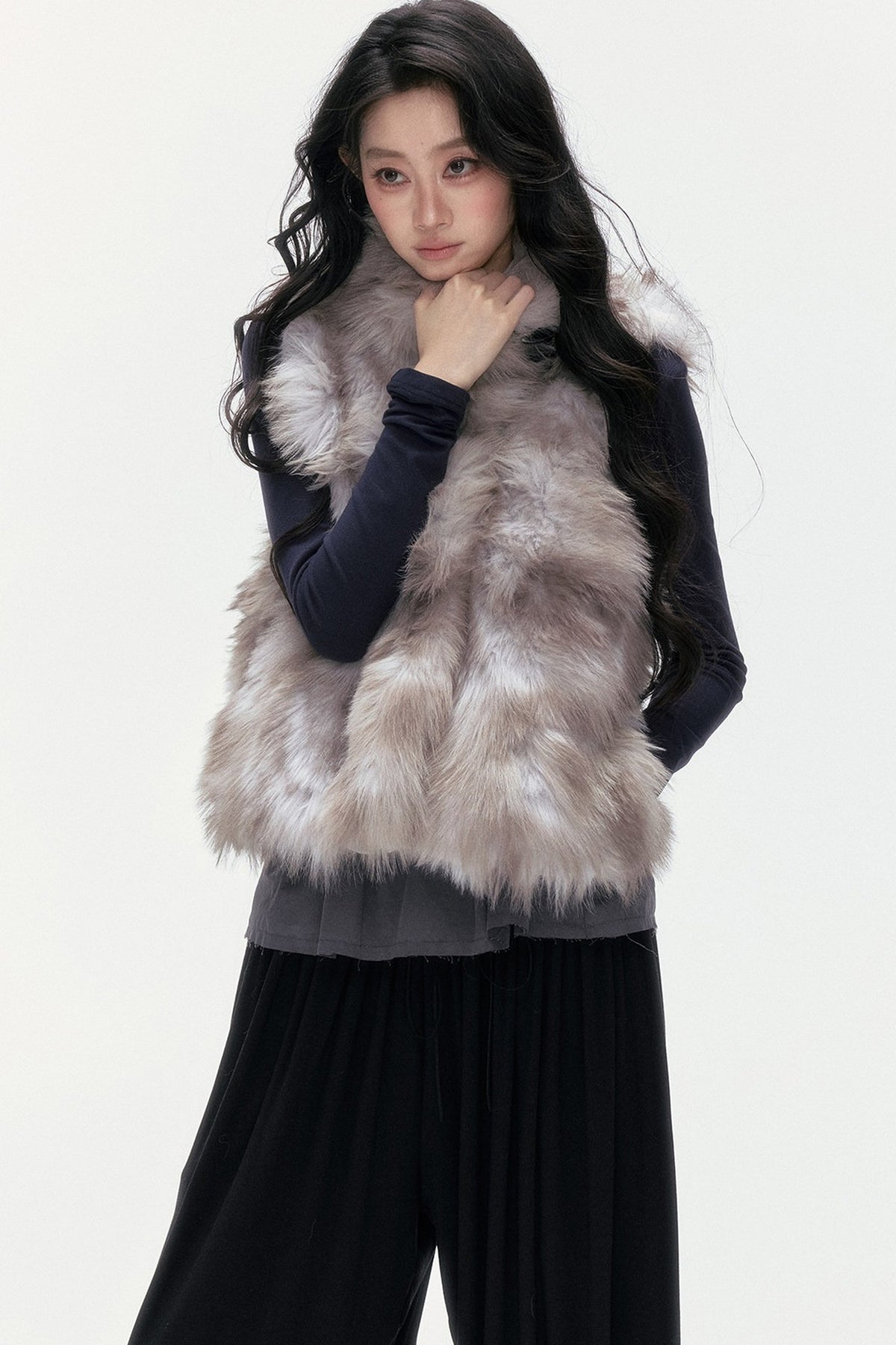 Milk Leopard Print Horn Button Vest