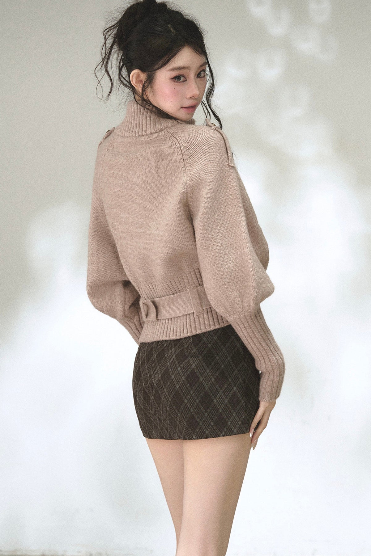 Capejacke mit vertikalem Rippstrick und Fledermausärmeln