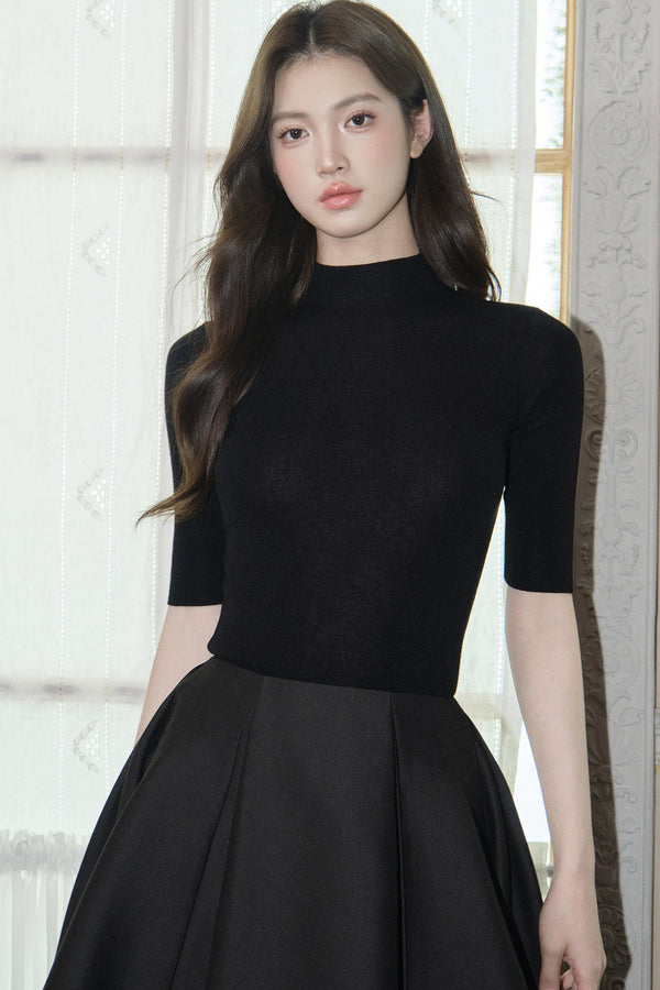 Wool Blend Half-Sleeve Base Layer Top