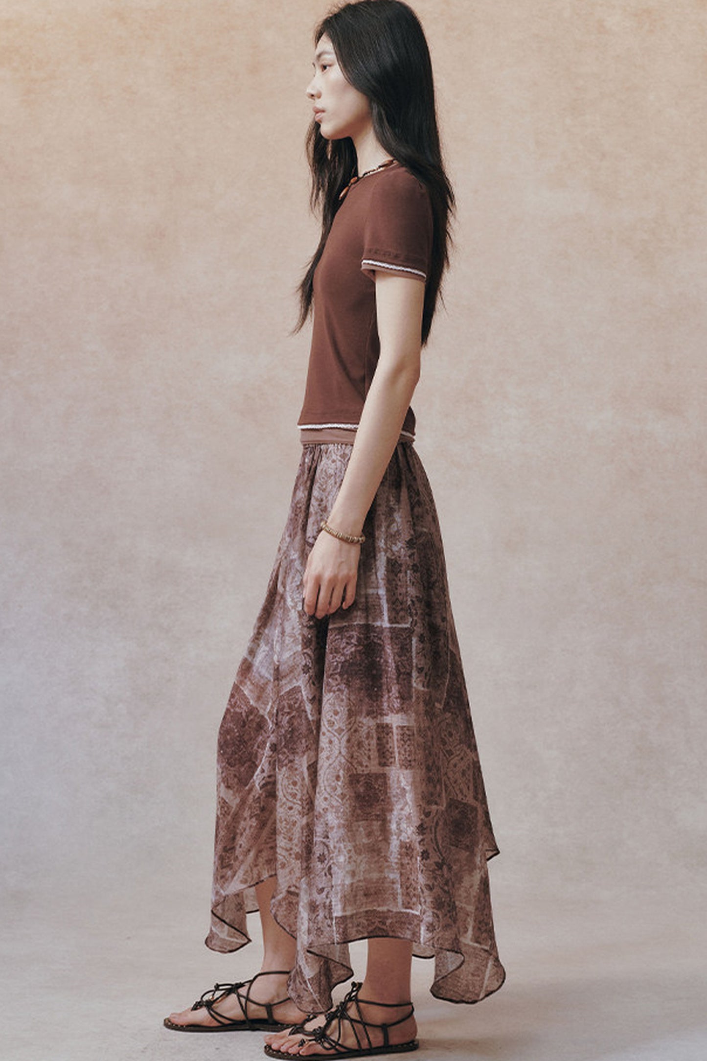 Tencel Detachable Panel A-Line Skirt