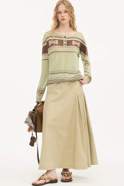 Pleated Pocket Umbrella Skirt