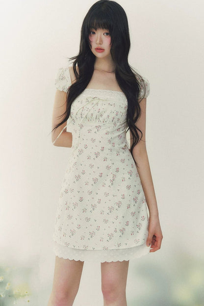 Floral Polka Dot A-Line Dress