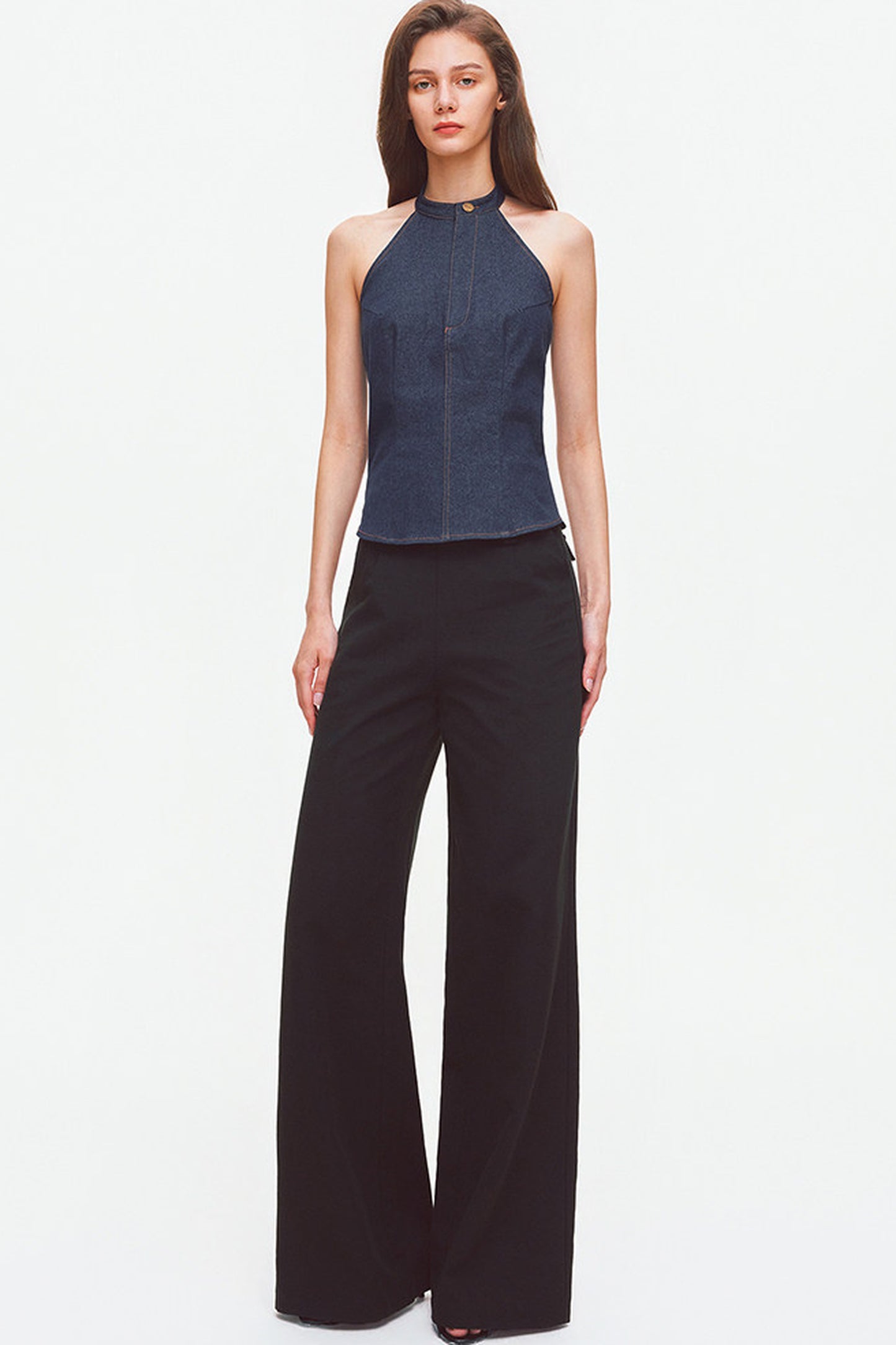 Tencel Linen Cotton Wide-Leg Trousers