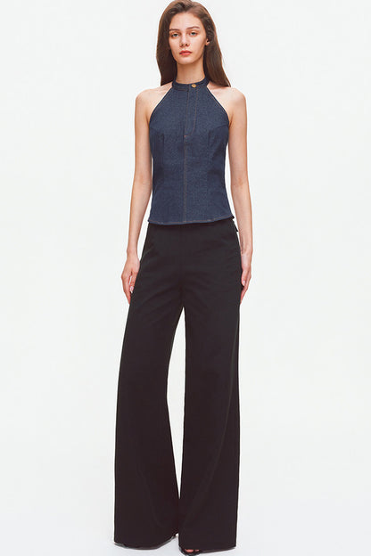 Tencel Linen Cotton Wide-Leg Trousers