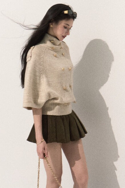Lyocell High-Waisted Pleated Skirt